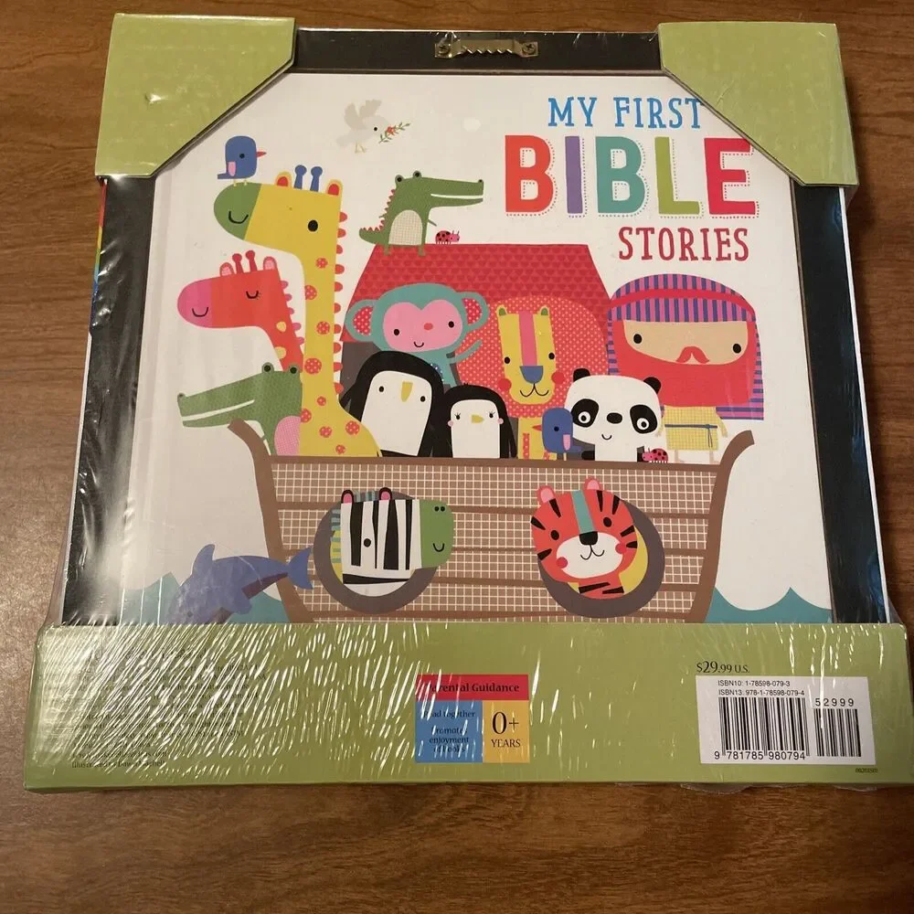 Bible Stories Board Book With Canvas Print My First Storybook Baby Gift NEW